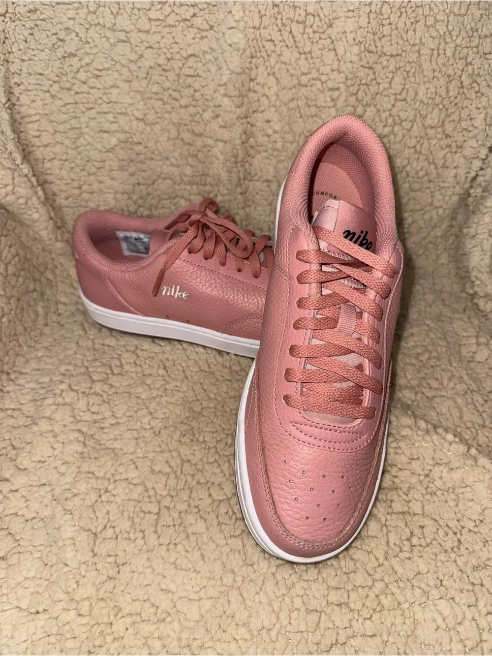Nike Women's Dusty Rose Leather Low-Top Sneakers